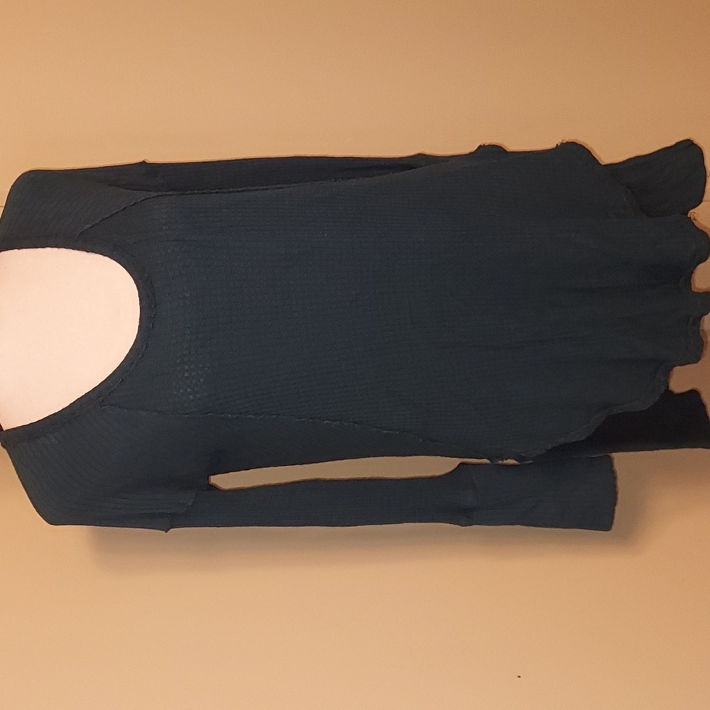Free People Deep Teal High Lo Knit Top